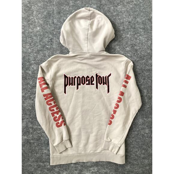 Justin Bieber Purpose Tour Hoodie All Access Concert Biege Large 2016 Merch - Picture 8 of 9